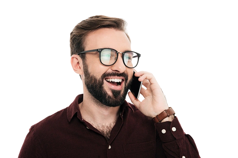 close up portrait cheerful smiling man eyeglasses 1
